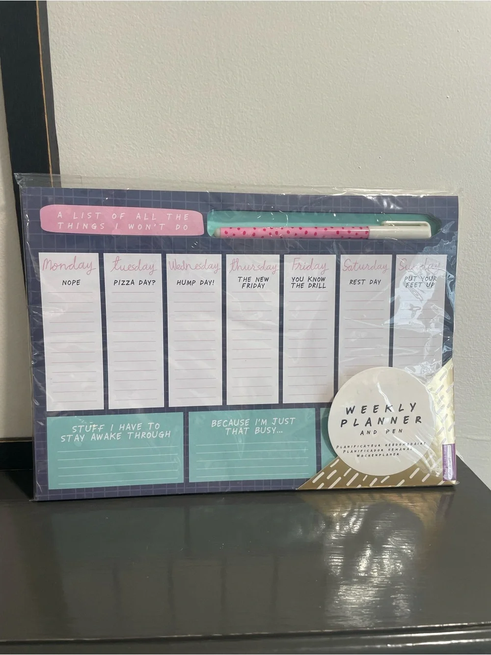 Cute Weekly Planner Pad - Navy, Teal & Pink